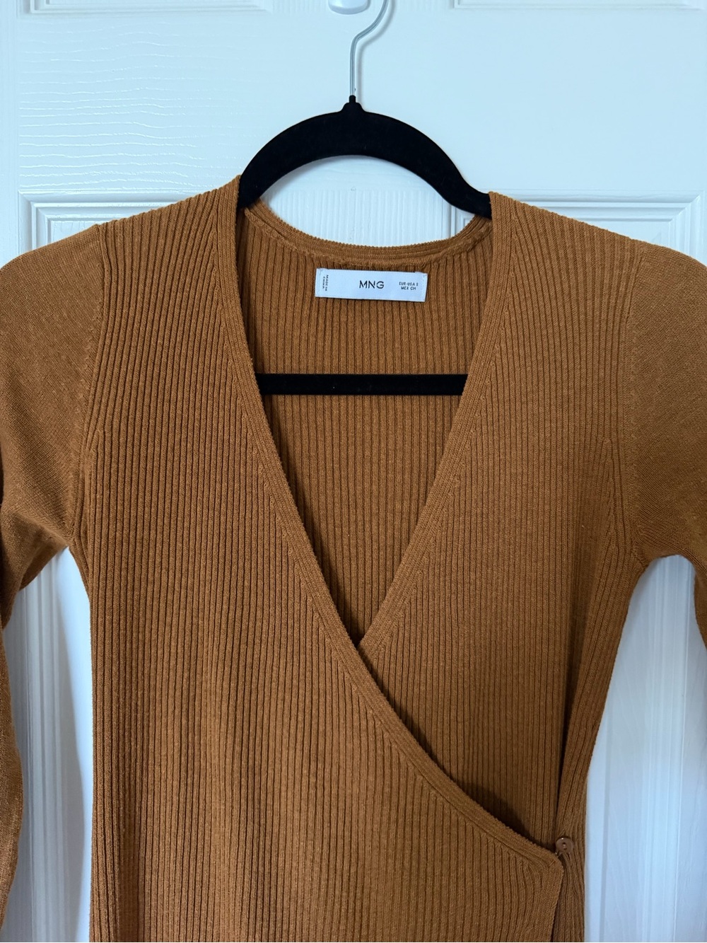 Mango Ribbed Wrap Maxi Dress - Rust - Picture 2 of 7